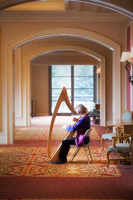 Alison playing for elopement wedding at Fairmont Chateau Whistler