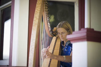 Alison playing Nova Harp in St. Ann's Chapel in Victoria BC